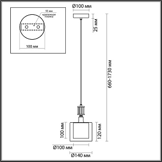 Подвес 1*E14*40W Odeon Light Saga 5088/1, античная бронза