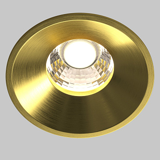Встраиваемый светильник 8*8*6 см, LED, 12W, 4000К, Maytoni Technical ROUND DL058-12W4K-BS латунный, вр 7,5 см