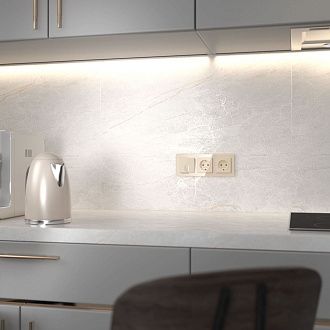 W1120143 Выключатель двухклавишный с подсветкой, айвори акрил Werkel, 4690389197031