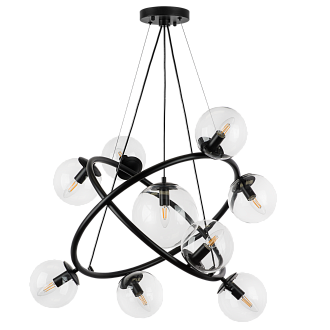 Люстра подвесная 7*18 см, 9*E14*54W, Черный матовый Lightstar Croco 815390