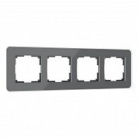 W0042440 Рамка на 4 поста Elite, графит, стекло Werkel, 4690389180804