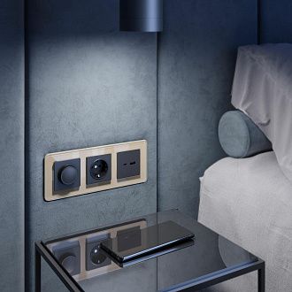 W0032443 Рамка на 3 поста Elite, айвори, стекло Werkel, 4690389180781
