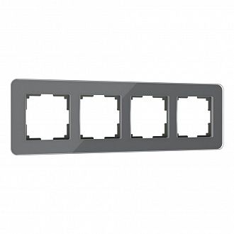 W0042440 Рамка на 4 поста Elite, графит, стекло Werkel, 4690389180804