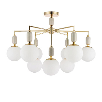 Люстра потолочная 86*59 см, 9*E14 Lumion Vivien 6580/9C французское золото, серый