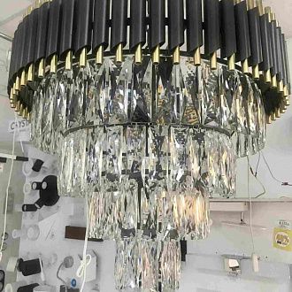 Подвесная люстра Omnilux Corleone OML-69803-08, диаметр 54 см, черный