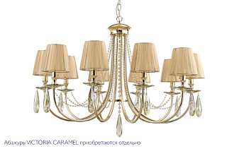 Люстра 86 см, Crystal Lux VICTORIA SP10 GOLD/AMBER золото