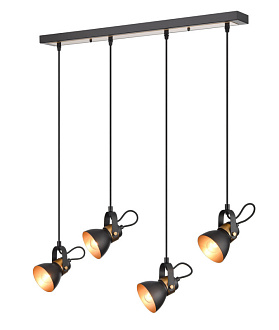 Подвесной светильник 16*76*167 см, 4*E27 черный, золото Vele Luce Vulcano VL6544P04