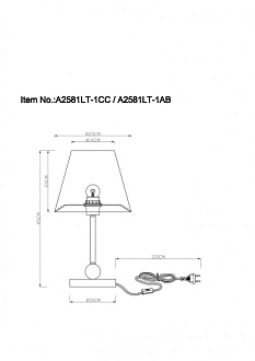 Настольная лампа Arte Lamp Elba A2581LT-1AB, античная бронза