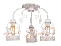 Люстра с птичками Arte Lamp Cincia A5090PL-3WG, диаметр 50 см, белый с золотом