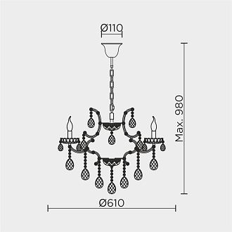 Подвесная люстра 61*61*95 см, Е14 6x40W, , Золото MODELUX premium ML.7003.6P