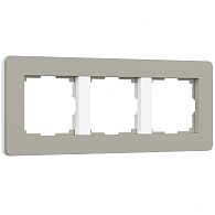 W0033067 Рамка на 3 поста Split, дымчатыйбелый, soft-touch Werkel, 4690389206085