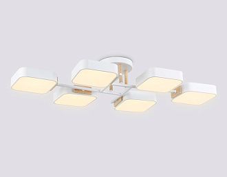 Люстра светодиодная на штанге 85*43*14- см, **W, 3000-6000K, Ambrella Light Comfort FL4886, белый, дерево