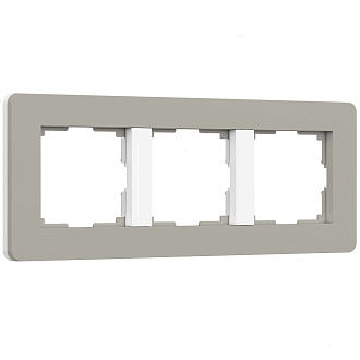 W0033067 Рамка на 3 поста Split, дымчатыйбелый, soft-touch Werkel, 4690389206085