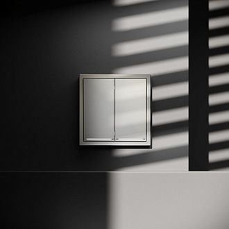 Проходной переключатель встраиваемый Voltum S70 двухклавишный с подсветкой 10А, шелк пластик Soft touch VLS020404