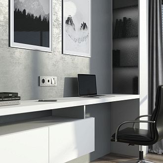 W1281006 Розетка Ethernet RJ-45, hammer серебряный Werkel, 4690389163036