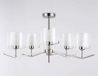 Люстра со стеклянными плафонами на штанге **42- см, 6*E14*40W, K, Ambrella Light High Light LH57002, никель