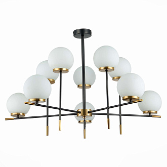 Люстра потолочная 92 см, ST LUCE LIMANO SL1203.402.10 Черный, Латунь