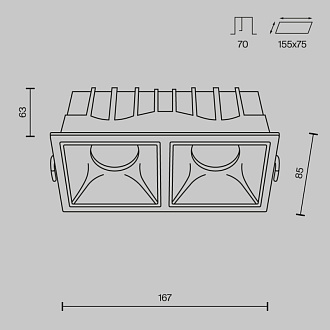 Светильник 17 см, 30W, 3000K, Technical DL043-02-15W3K-SQ-WB, белый-черный, вр 7,5*15,5 см