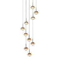 Подвес 36*36*130 см, 10*LED*28W, 3000K Gerhort G52142/10BRS CL, Бронза