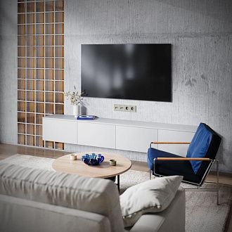 Розетка телевизионная встраиваемая TV+RJ45 кат. 6, шелк Voltum S70 VLS060704, Пластик Soft touch