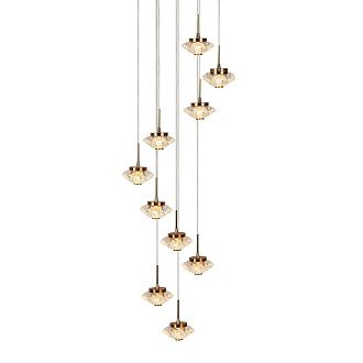 Подвес 36*36*130 см, 10*LED*28W, 3000K Gerhort G52142/10BRS CL, Бронза