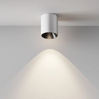Накладной светильник 7,5*7,5*9 см,  LED, 12W, 4000К, Maytoni Technical Alfa LED C064CL-12W4K-RD-WB белый