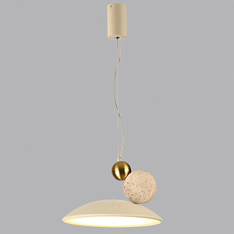 Подвесной светильник 30*19,5 см, 1 LED*24W, 3000 К, Odeon Light Travertino, бежевый 6625/20L