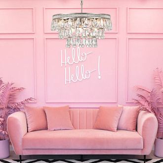 Подвесная люстра  50*130 см, 6*E14 сатин никель Vele Luce Augostina VL3253P06