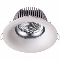 Светильник, 14.8/12 см, 20W, 4000К, белый, дневной свет, Novotech Glok 358025, встраиваемый LED, вр 12 см