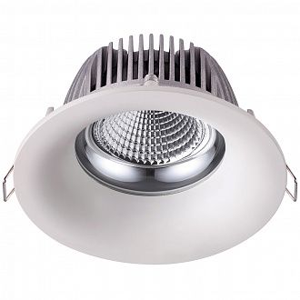 Светильник, 14.8/12 см, 20W, 4000К, белый, дневной свет, Novotech Glok 358025, встраиваемый LED, вр 12 см