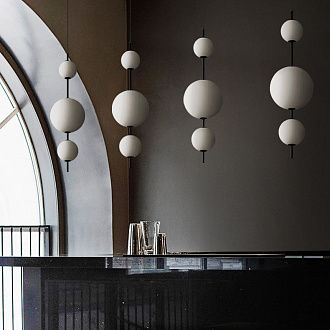 Подвесной светильник White beads Pendant 25*25*85 см, 3*LED*7W, 3000K, ImperiumLoft 40.2133-0, Чёрный