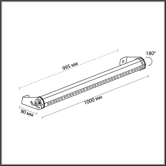 Фасадный светильник 9*50 см, 1*LED*12W Odeon Light GRAZE 7040/10WL черный