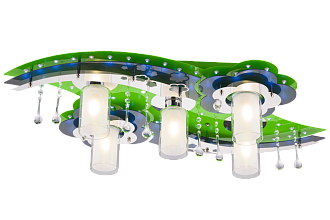 Люстра L900 x W480 x H190, мм, 5*40W (200W), GN+CR WT(Зелёная+Хром) Sfera Sveta 8365/5 GN+CR WT
