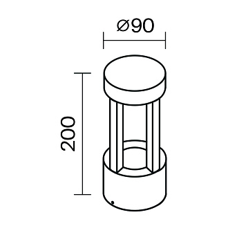 Светильник настенный 9*9*20 см, LED, 9W, 3000К, Maytoni Vint O458WL-L9GF3K серый
