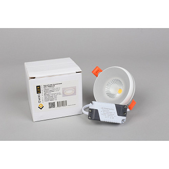 Светодиодный светильник 9 см, 6W, 4000K, Omnilux Genova OML-102809-06, белый
