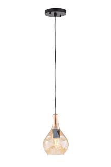 Светильник Ø130 x H210 x H800, мм, 1*40W, BK+WOOD (Черный+Дерово) Rilon 5359/1H BK+WOOD