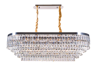 Люстра L1200 x W500 x H410, мм, 19*40W (760W), CHROME+CLEAR (Хром + Прозрачный Хрусталь) NewRgy 2752R/19A CHROME+CLEAR