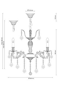 Люстра *58*96 см, 6*E14*60W, Lucia Tucci Barletta BARLETTA 122.6 cream white, белый