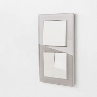 W0021117 Рамка на 2 поста Favorit, дымчатый,стекло Werkel, 4690389159695