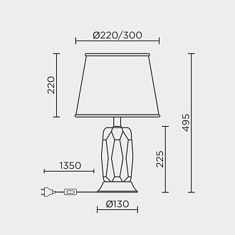 Настольный светильник 30*30* см, Е27 1x60ВтW, , Белый, Золото MODELUX ML.6114.01TL WH