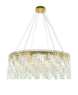 Люстра Ø800 x H300(1600), мм, 12*40W (480W), PLATING BRASS+CLEAR (Латунь + Прозрачный Хрусталь) NewRgy 6073P/12A PLATING BRASS H+CLEAR