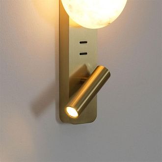 Настенный светильник 34 см, 9W, 2700K, Odeon Light Hightech Albergo 7164/9WL, латунь