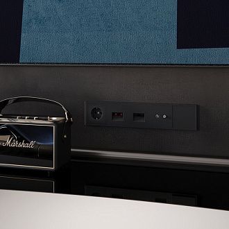 Заглушка Voltum S70 с суппортом, черный матовый пластик Soft touch VLS080108