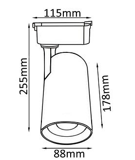 Cветильник трековый однофазный 8 см, 1*40W, 4000K, Crystal Lux CLT 0.31 006 40W BL Черный
