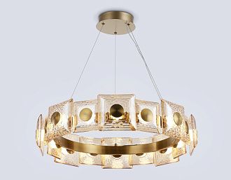 Подвесная светодиодная люстра **15- см, **W, 3000K, Ambrella Light High Light LH31027, латунь