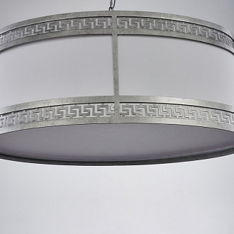 Подвесная люстра Favourite Exortivus 4010-3PC, L600*W250*H395/1395, античного серебра, плафон из белой ткани