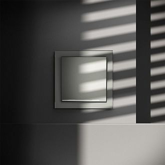 Проходной переключатель встраиваемый Voltum S70 одноклавишный с подсветкой 10А, сталь пластик Soft touch VLS010405