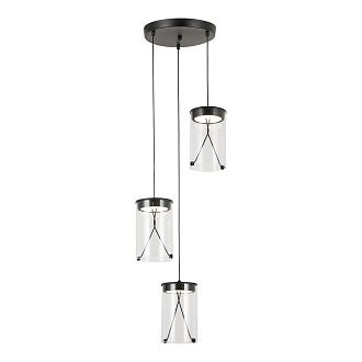 Подвесной светильник *34*75-120 см, 3*LED*5W, 3000K, Lussole Smith LSP-7473, черный