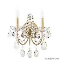 Бра 31 см, Crystal Lux ODELIS AP2 GOLD, золото с патиной