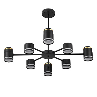 Люстра потолочная 79*31/51 см, 8*GX53*10W+4*LED*5W 2700K Lumion Virsava 8234/8C черный
